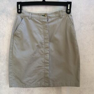 Vintage Women's Tommy Hilfiger Khaki Button Down Mini Skirt Pockets Size 6 Y2K